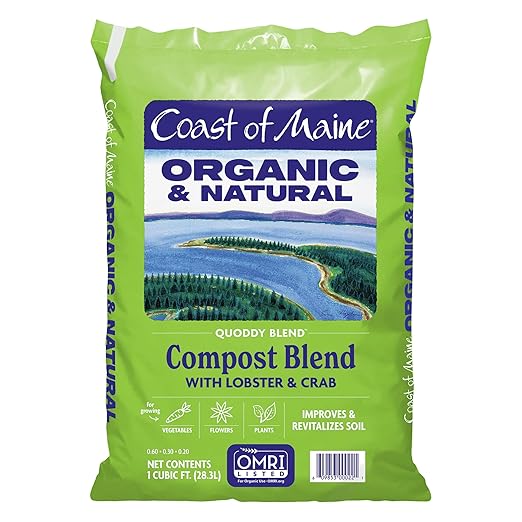 Coast of Maine Quoddy Blend, 1 cu ft (Pack of 2) Organic and Natural Compost Blend with Lobster and Crab - Improves and Revitilizes Soil