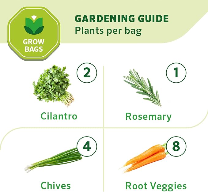 Coolaroo 4-Pack 2 Gallon Heavy Duty Plant/Vegetable/Herb/Fruit Breathable Fabric Grow Planter Pot Bags with Handles, Desert Sand