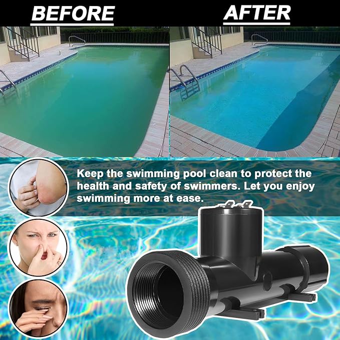 mooncar 4CH4002-R Swimming Pool Ionizer Chamber Replacement Chamber for Hybrid Pool Treatment System(2-psck)