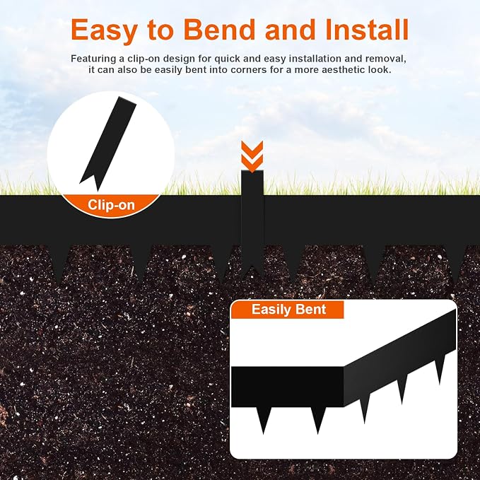 40" L X 6" H Metal Landscape Edging, 10 Pack Heavy Duty Galvanized Steel Garden Edging, Hammer-in Metal Edging for Landscaping for Lawn, Pathway, Yard