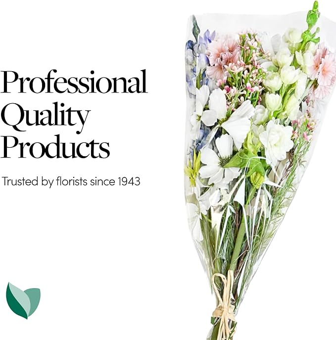 Holiday Designs - 1000 Pcs Bottom Sealed Clear Bouquet Sleeves - Waterproof Floral Wraps for Fresh Flower Arrangements - 1.2 Mil Thick (13” x 25” x 4”) - 10 Packs of 100