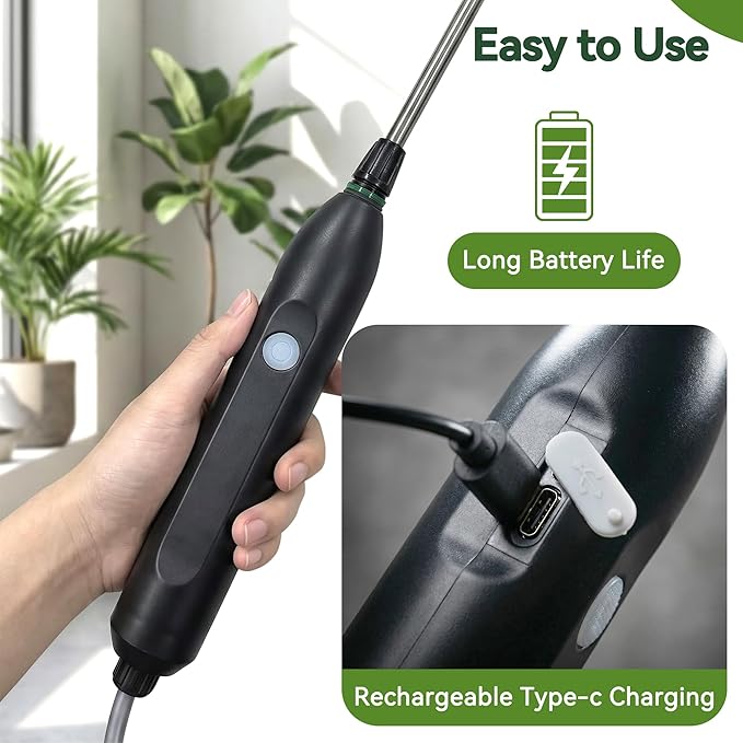 High Reach Electric Plant Waterer for Indoor Hanging Plants,Telescoping Indoor Water Sprayer Wand with Pump, 180° Adjustable Watering Nozzle High Flow Leakproof Design
