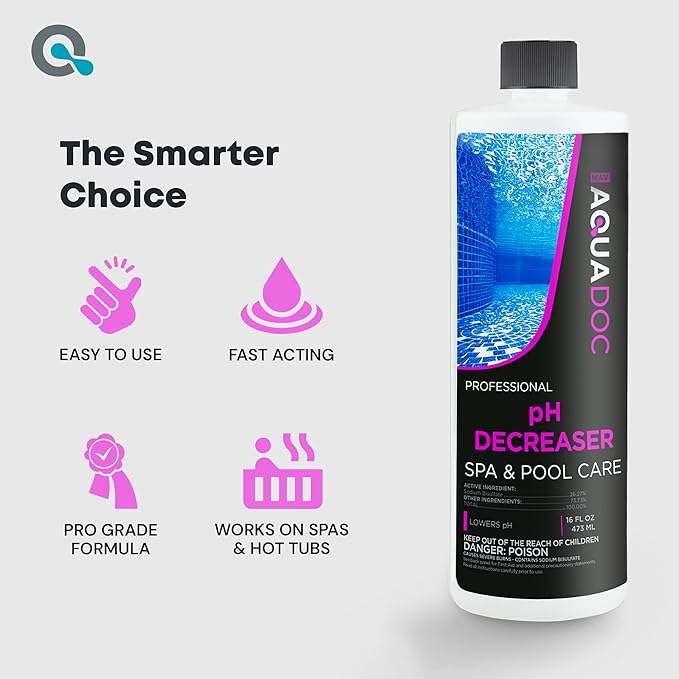 MAV AquaDoc pH Decreaser - pH Down for Hot Tub Spa - 16oz Liquid Hot Tub Chemicals pH Reducer