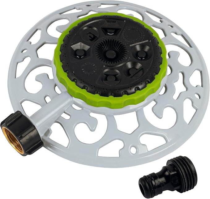 Hourleey Impact Sprinkler on Tripod Base + Adjustable Turret Metal Sprinkler