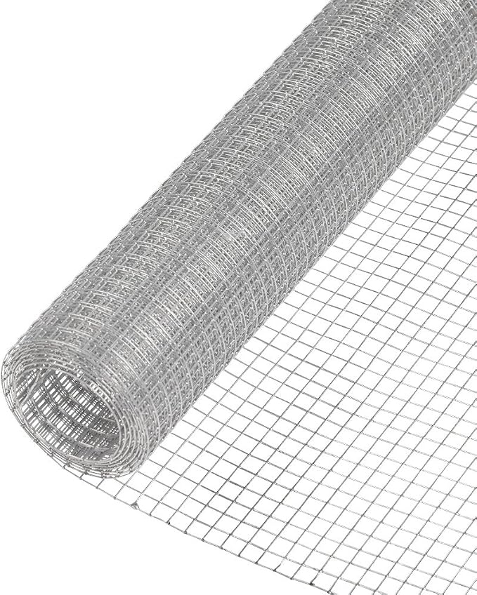 YARDGARD 1/2 Inch Mesh Welded Wire Fence, Hardware Cloth, 19 Gauge Galvanized Steel for Garden Protection, Cage Fencing, Chicken and Rabbit Barriers, and Crafts, 48 Inches x 25 Feet