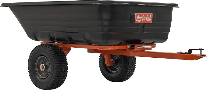 Agri-Fab Tow Behind Poly Dump Swivel Cart for Lawn Tractors and Mowers, 700 lb Capacity, 12 Cu Ft Utility Trailer