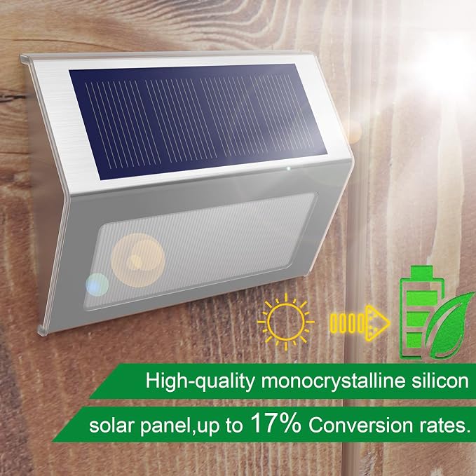 JSOT Solar Lights Perfect for Deck, Fence, Stair, Step Decor-Cool White-12P | Stainless steel material, waterproof, Solar Powered, yard, patio deck rail