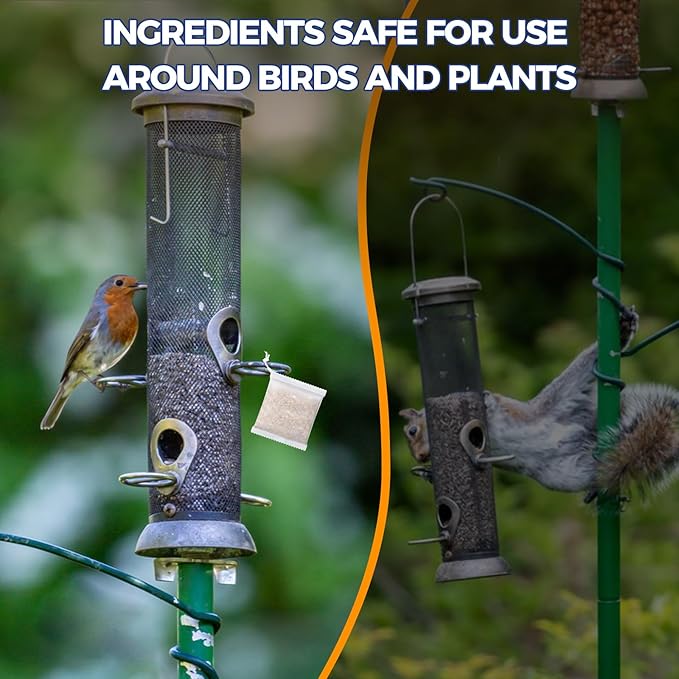 Squirrel Repellent 12 Packs, Keep Squirrels Out of Flower Pots Farmland, Natural Squirrel Deterrent for Bird Feeders, Chipmunk Repellent for Garden Patio, Repel Squirrels from Attic Car Indoor