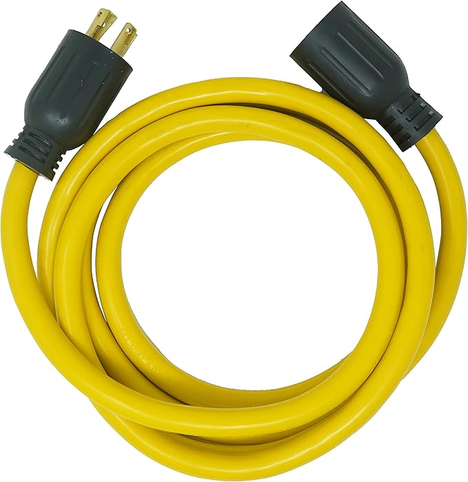 Southwire Generator Cord - 10-Gauge Heavy Duty Electrical Power Cable with L14-30 Locking Plug & Receptacle - Dual Voltage 125V/250V - Molded Connectors - Weather Resistant - Yellow & Black - 10 Feet