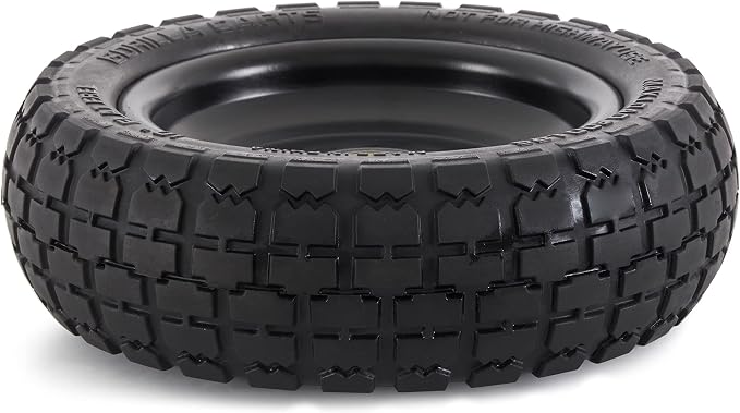 Gorilla Carts 2-Pack 10 Inch No-Flat Replacement Tires, 300 lb Capacity Each – Solid Polyurethane, 2.16” Hub, 5/8” Bore – Fits Lawn & Garden Utility Wagon, Hand Truck, Air Compressor, Pressure Washer