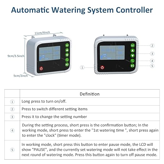 SoulBay Automatic Plant Waterer Indoor, USB Rechargeable Drip Irrigation Kit for up to 15 Potted Plants, Programmable Self Watering System with Digital Timer for Vacation & Houseplant Care