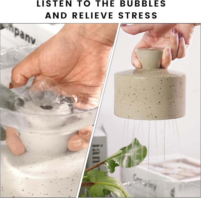Ceramic Watering Bell, Decorative Watering Can for Plants, Stylish Indoor and Outdoor Watering Pot, Perfect for Home Garden and Office Décor(Starry Gray 19 fl oz)