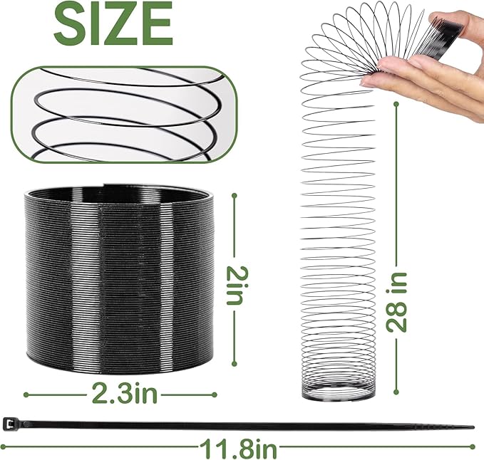 Foneso 2.3in Squirrel Proof Spring Device 2 Pack, Metal Squirrel Baffle Barrier Spring Guard, Hanging Coil Garden Accessories for Outdoor Bird Feeder Poles