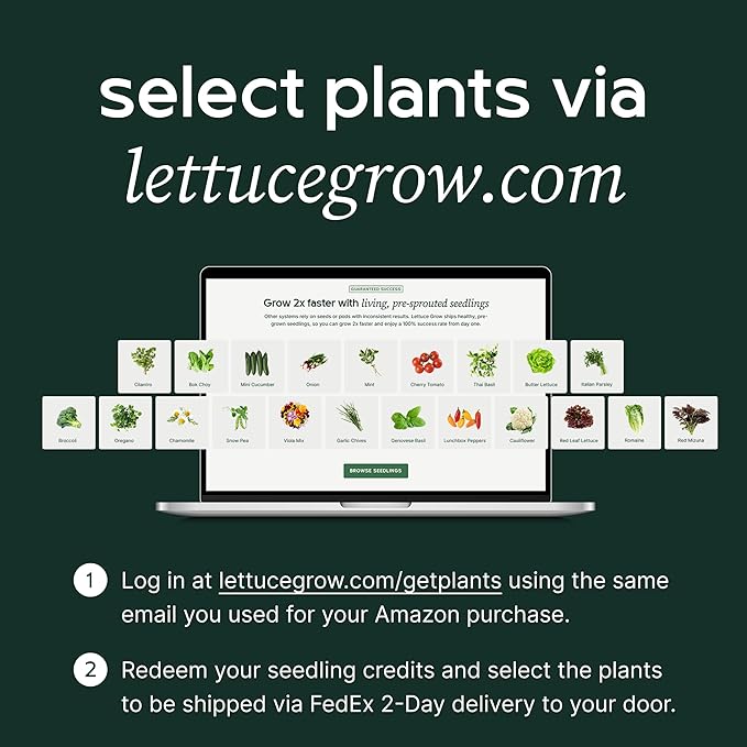 Lettuce Grow Counterstand Hydroponics Growing System Kit with LED Light, Indoor Gardening System for Herbs and Greens, Compact Hydroponic Countertop Planter Set