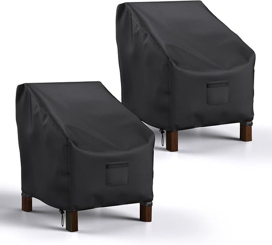 Patio Chair Covers Waterproof, Mrrihand Lounge Deep Seat Cover, Heavy Duty Outdoor Lawn Patio Furniture Covers (37" W x 40" D x 30" H - 2 Pack)