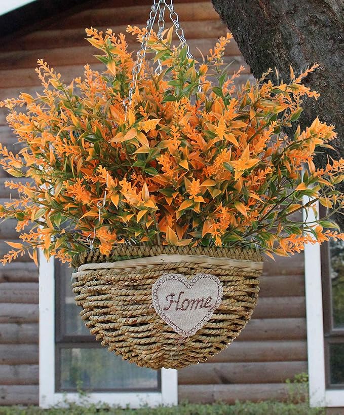 RECUTMS Fall Decoration for Home, Artificial Plants Spring Artificial Fall Flowers for Outdoors UV Resistant Artificial Plants Outdoor Artificial Flowers for Outdoors in Pots(Salmon)