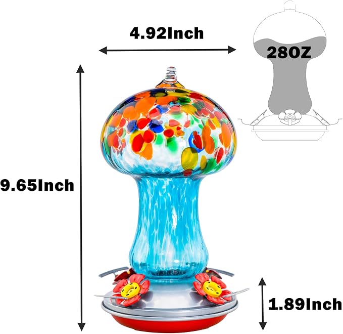 Muse Garden Gifts for Women Hummingbird Feeders for Outdoors Hanging Ant and Bee Proof, Blown Glass Hummingbird Feeder with Ant Moat, Christmas Gardening Gifts for Women Mom, 28OZ, Tropical Islands | Muse Garden Gifts for Women Hummingbird Feeders for ...