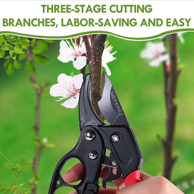 Premium German-Made Pruning Shears – Ergonomic, Heavy-Duty Hand Pruners Designed for Precision Cutting of Plants; Ideal for Gardeners and Individuals with Arthritis or Reduced Hand Strength
