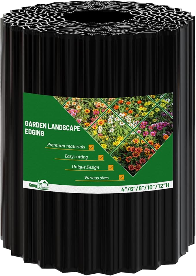 SnugNiture Corrugated Metal Garden Edging,10" x 20' Sturdy Lawn Edging Border,Landscape Edging Border for Lawn, Flower Bed,Garden and Yard