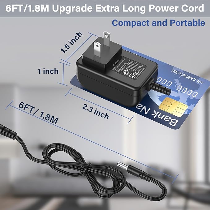 15V Portable Power Station Charger Replacement Compatible with FlashFish 150W-200W Electric Solar Generator, Power Cord AC Adapter Fit for Flash Fish E200 EA150 for EnginStar for SinKeu 100W-200W
