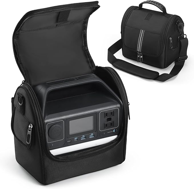 Portable Power Station Carrying Case Bag Compatible with Anker 521 Power Station Generator Protective Shoulder Bag Cover with Pocket for Outdoor Travel Camping Charging Accessories