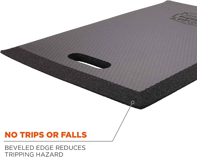 Ergodyne ProFlex 376 Kneeling Pad, Lightweight Kneeling Mat, Thin Foam Knee Cushion, Small, 8" x 18" x 0.5", Black