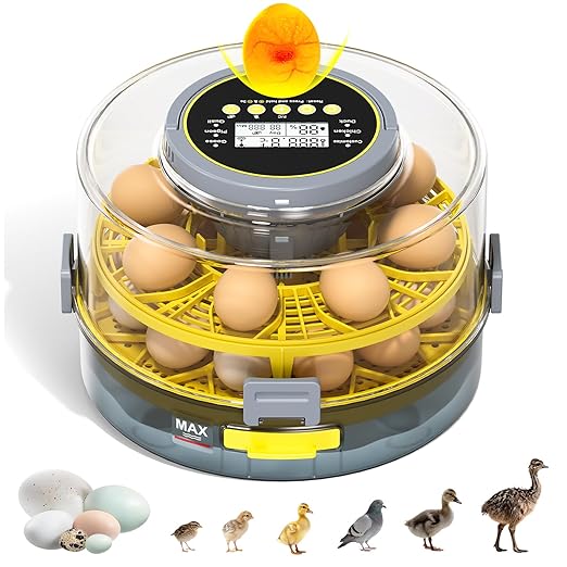 Egg Incubator for Hatching Eggs – 20-Egg Capacity with Automatic Egg Turner, Temperature & Humidity Control, LED Egg Candler, 360° Viewing for Chicken, Duck, Quail & Goose Parrot & Pigeon