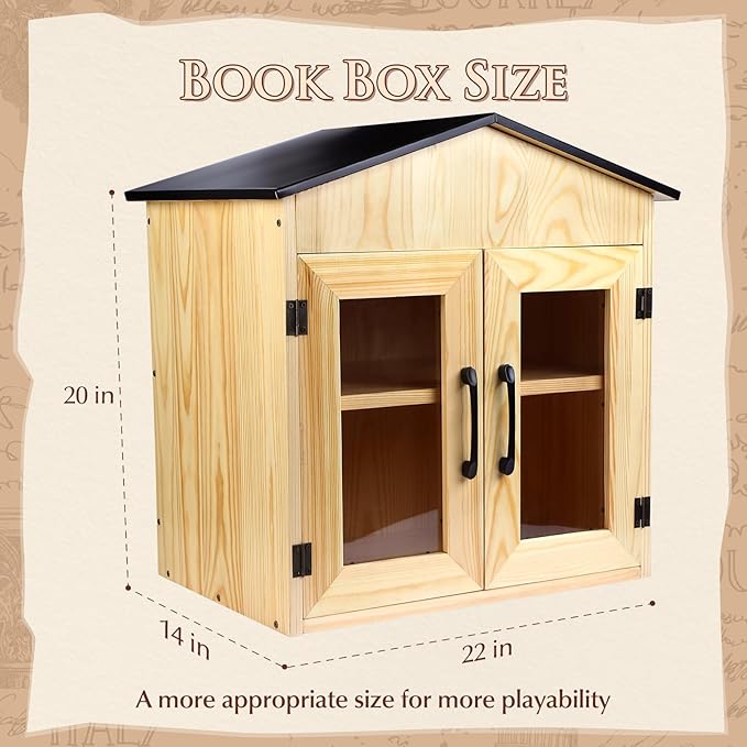 Outdoor Library Book Box, Multipurpose Little Library Box Outdoor, for Neighborhoods Community and Schools Sharing Books, Newspapers, Flyers, Food and Drug