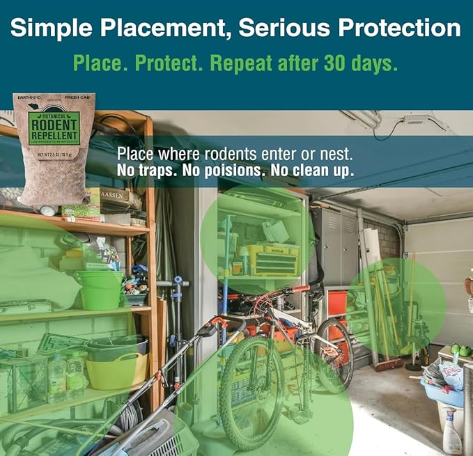 Fresh Cab Botanical Rodent Repellent - Environmentally Friendly, Keeps Mice Out, 16 Scent Pouches (4 Packs of 4)