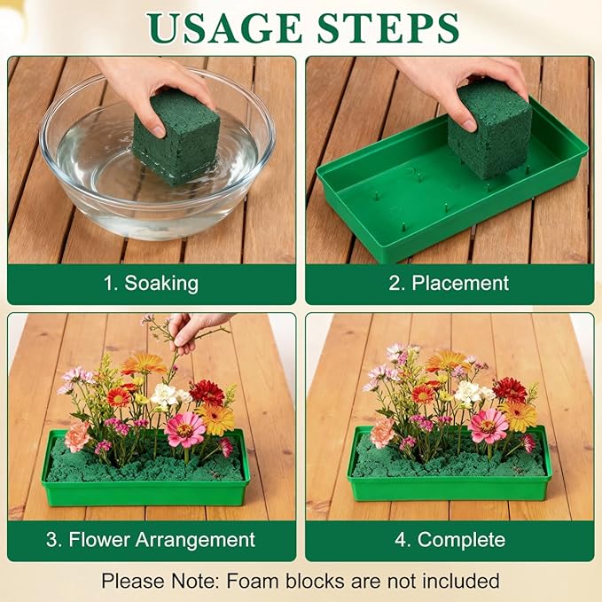 BESPORTBLE 20Pcs Floral Foam Trays for Flower Arrangement Wedding Supplies Reusable Flower Mud Holders Minimalist Plastic Tray for Stylish Event Displays
