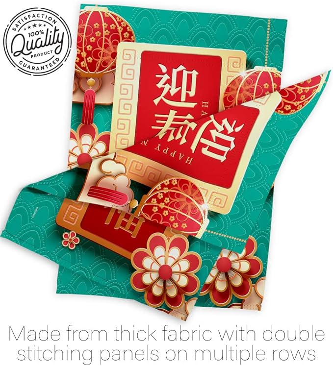 New Moon Festival Garden House Flag - Kit Year Lunar Good Luck Prosperous Seasonal Arrival Blessing - Decoration Banner Small Yard Gift Double-Sided Made In USA 28 X 40
