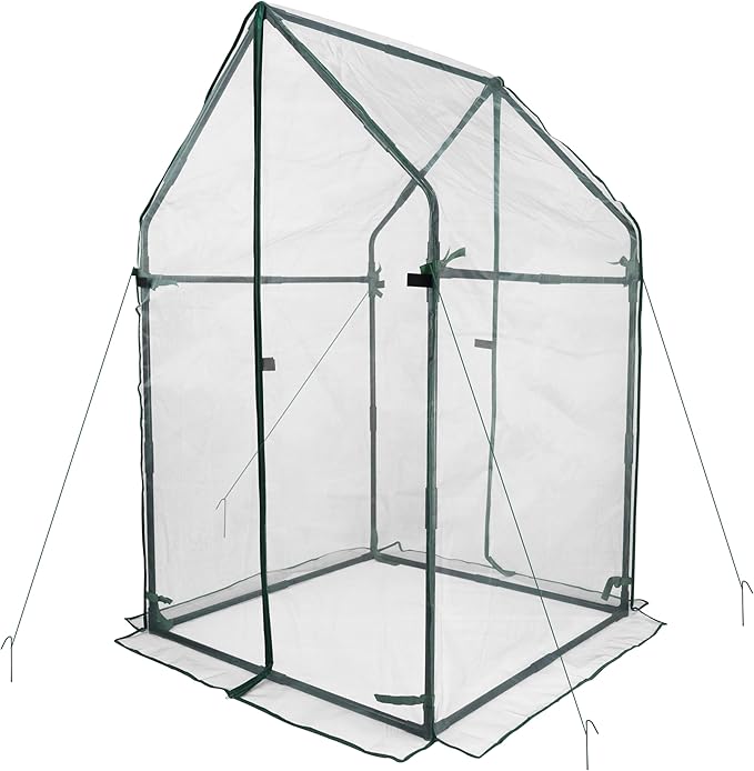 Gardzen Mini Greenhouse with Zipped Mesh Cover, Steel Frame Portable Outdoor Greenhouse, Enhanced Ventilation, Ideal for Spring, Summer & Fall 36.2"(L) x36.2(W) x59.5(H)
