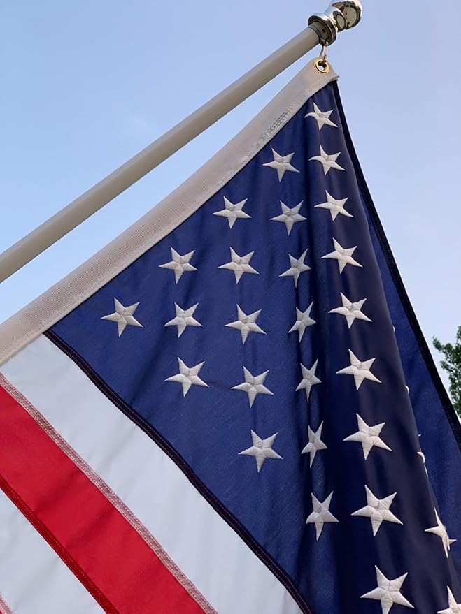 American Flag 5x8 FT Long Lasting 420D Heavy Duty US Flags for High Wind TearProof Polyester USA Flag with Embroidered Stars, Sewn Stripes, Brass Grommets