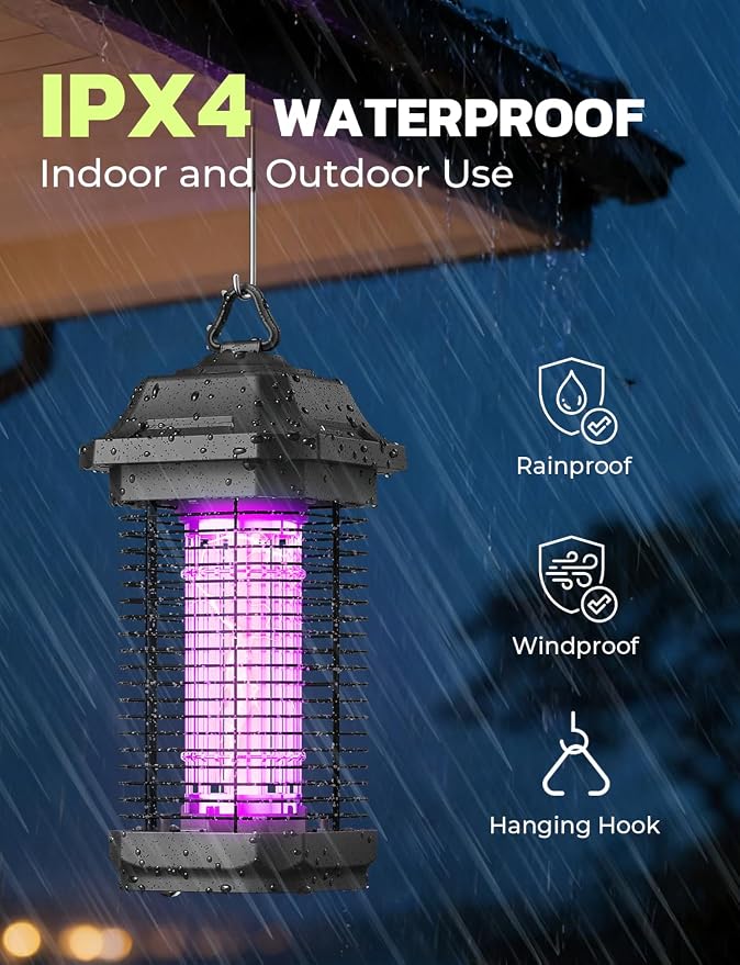 YISSVIC LED Bug Zapper Outdoor, Indoor Bug Zapper, Powerful Electric Mosquito Zapper,LED Fly Zapper Indoor, Mosquito Killer with 5.9ft Power Cord for Home Office Restaurant