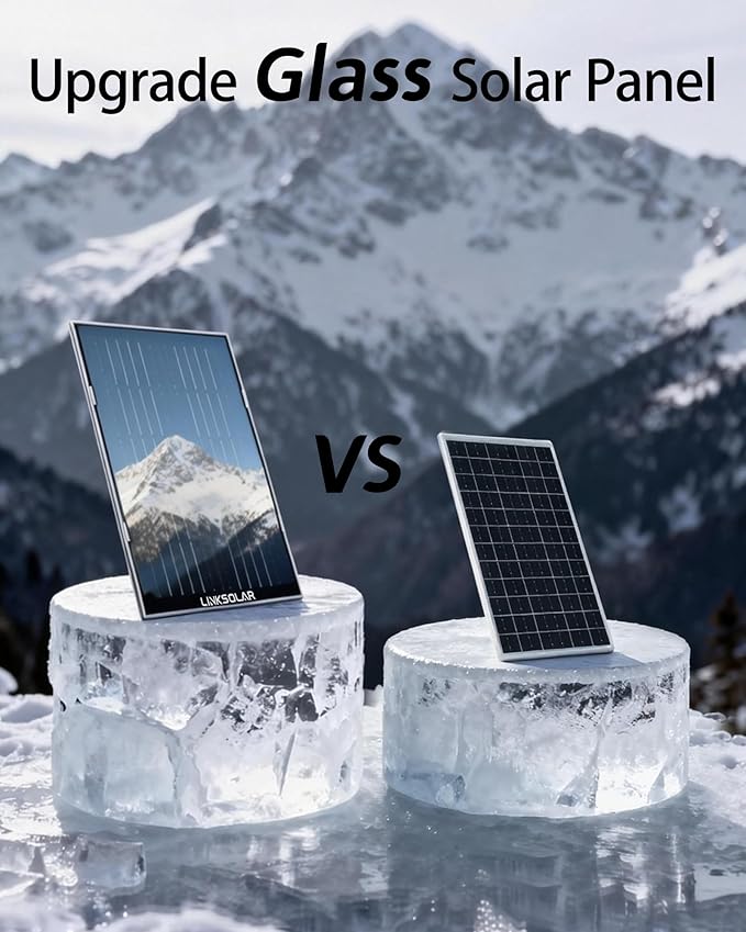 Solar Panel for Security Camera, 3W Solar Charger with Barrel Plug & USB C Port for Outdoor Rechargeable Battery Camera, IP65 Waterproof, 9.8ft Cable, 360°Adjustable Bracket