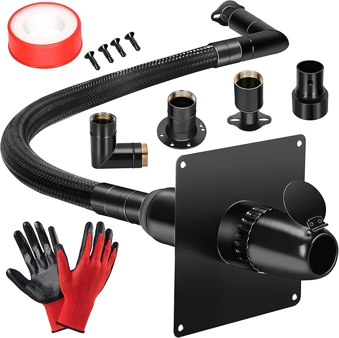 2025 Upgrade Generator Exhaust Extension Silencer Kit with Three Universal Adapters,Threaded Connector,Rain Cap and 90° Elbow–Leakproof, Weatherproof & Flexible Muffler Upgrade for Portable Generators