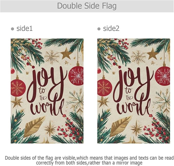 Pfrewn Christmas Winter House Flag 28x40 Double Sided Holly Ornament Baubles Ball Large Garden Yard Flags Welcome Seasonal Outdoor Indoor Banner for Xmas Holiday Yard Home Decoration