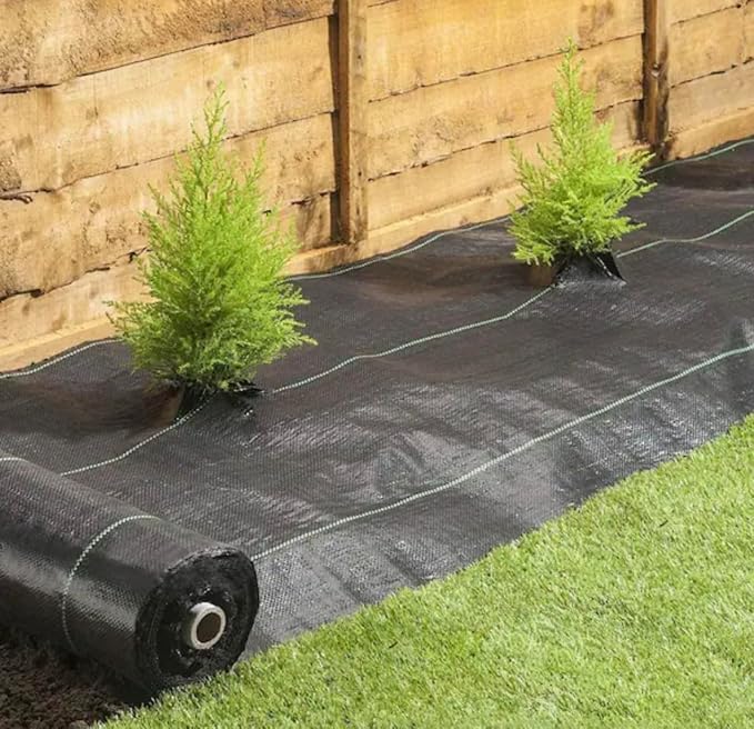 Rocky Mountain Goods Weed Barrier Fabric - Thick 15 Year Heavy Duty Black Weed Blocker Landscape Fabric for Garden, Flower Beds, Trees - Ground Cover - Under Rocks or Mulch (3' x 50')