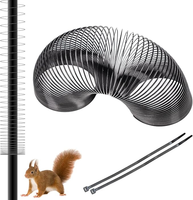 Deecam Squirrel Proof Spring Barrier Device, 2.7 Inch Metal Coil Guard for Bird Feeder Poles, Outdoor Hanging Bird Feeders and Bird House Accessories