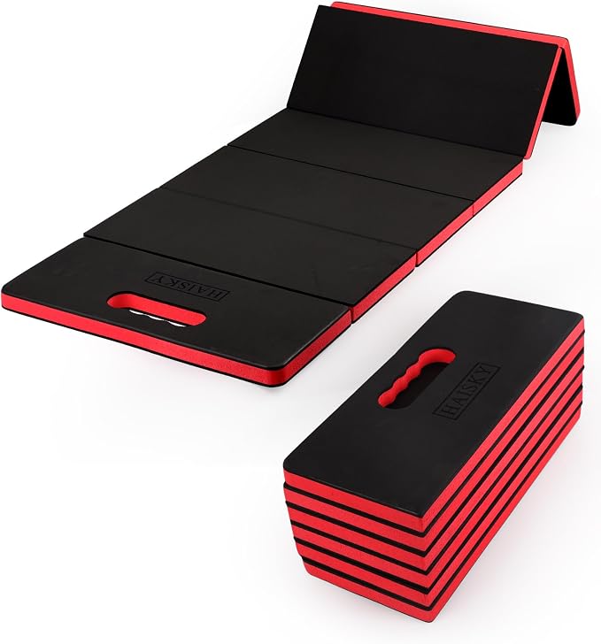 Foldable Mechanic Mat Kneeling Pad, 1.2" Extra Thick Density EVA Foam Portable 5-Fold Kneeling Mat, 47" x 18" for Working under Car, Gardening, Yardwork, Workshop Repairing, Camping