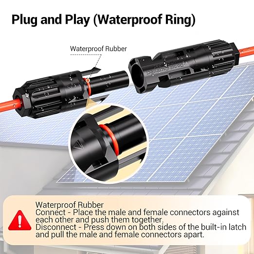 6FT Solar Connector to 8mm Adapter Cable with DC8020/7909 Compatible with BLUETTI, Yeti, Anker, Jackery Portable Power Station for Camping, RV, Emergency Use