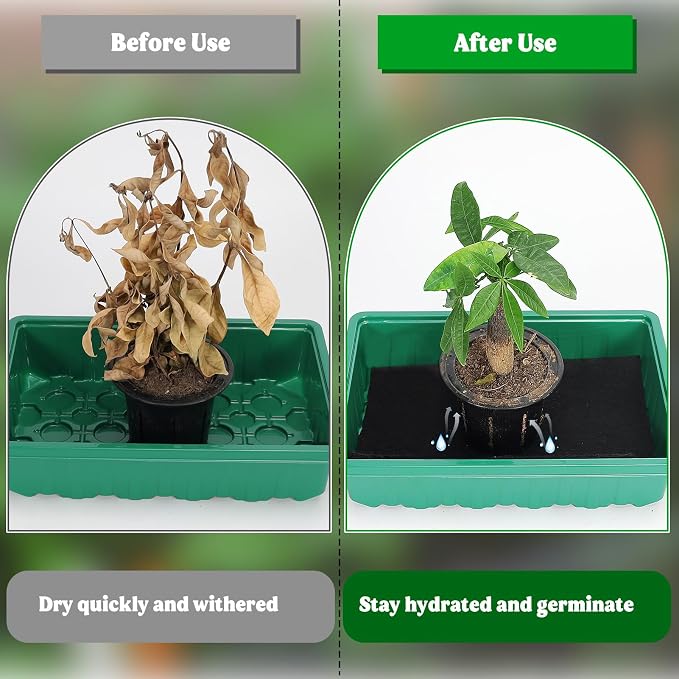 2 Packs Automatic Plant Watering Mat,39.4x39.4in Plants Watering Capillaries Mat 3mm Thick Wicking Mat for Seed Starting Seedling Greenhouse Hydroponics Indoor Potted Plants