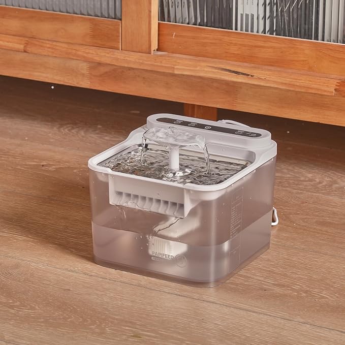 Cordless Cat Water Fountain, 1500mah Rechargetable Battery Operated Water Fountain for Cats Dogs,84Oz/2.5L Automatic Pet Water Dispenser for Dog Small Animals Outdoor Indoor