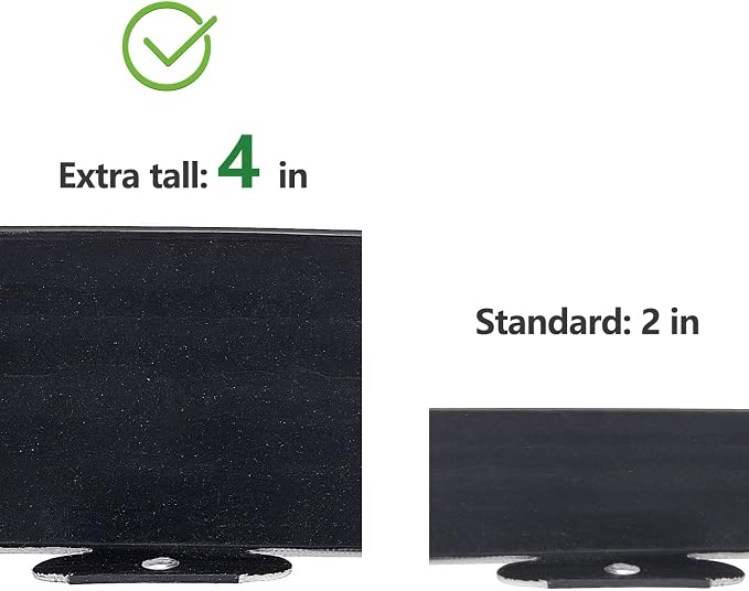 4 in Tall Landscape Edging, 120 ft Garden Border with 120 Metal Spikes, Flexible Plastic for Lawns - Black, No-Dig Design