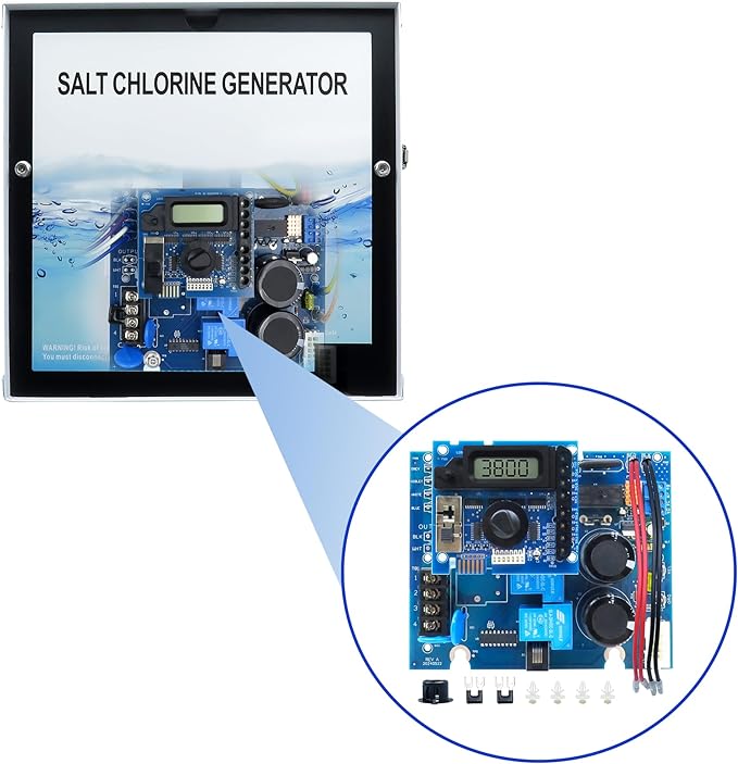 GLX-PCB-RITE Main Circuit Board & GLX-PCB-DSP Display Board，Fits The Hayward/Goldline Aqua Rite Saltwater Chlorinator，for Pool Chlorinators Replacement，Hayward aquarite Circuit Board
