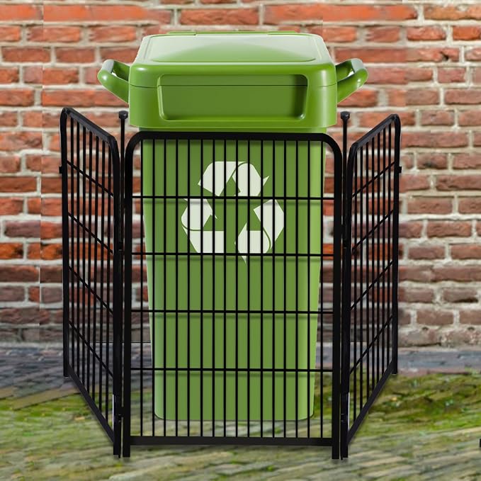 Getlay Garden Fencing 36 Inch High, 4 Panels Total 8.9 Ft(L) Dog Fence Outdoor for Yard, 4 One-Sided Plate, No Door, Anti Dig Fence Barrier, Dog Pen, Rabbit Fences, Garden Fences and Borders