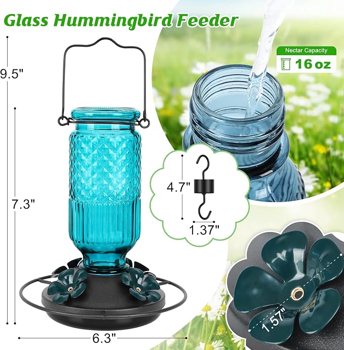 Glass Hummingbird Feeder& Plastic Disc Hummingbird Feeders