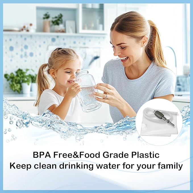 100Gallon Bathtub Bladder for Emergency Water Storage, BPA-Free Water Container for Disaster Preparedness, Hurricane Survival & Drinking Water-Food Grade Reusable Water Bag