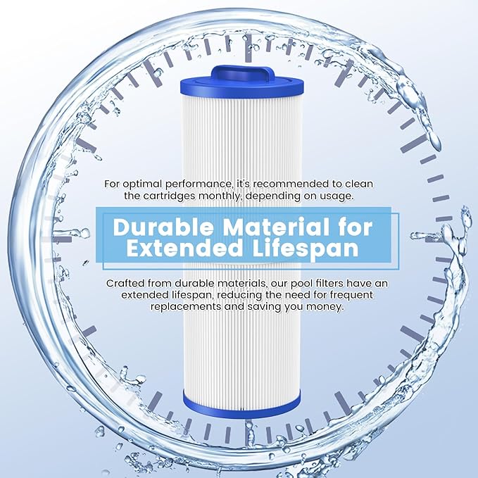 4CH-949 Spa Filter Compatible with Unicel, Pleatco PWW50L, Filbur FC-0172, SD-01143, 817-4050, Baleen AK-90091, Rising Dragon 50, Waterway Teleweir 50 sqft hot tubs Filter Cartridge, 2 Pack