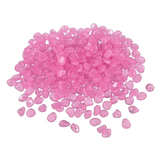 Glow in the Dark Stones, Luminous Pebbles Stones Glowing Rocks Decorative Light Up Pebbles 1000 Pcs & Light Purple -Fitting for (Fish Tank/Outdoor Garden Decor/Yard/Walkway)